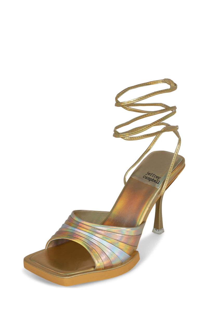 Jeffrey Campbell Carried Women's Heels Gold | RZIPEQL-46