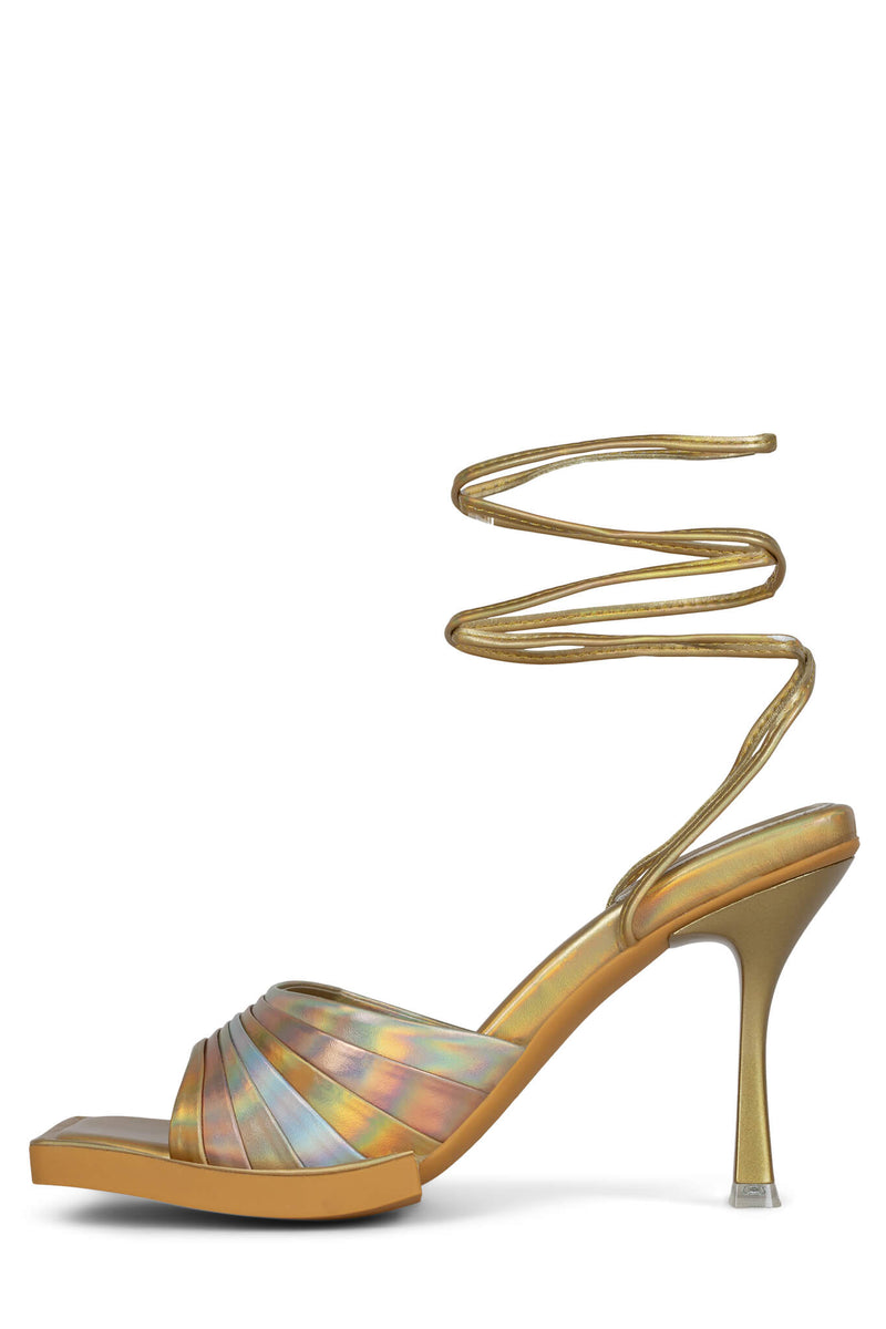 Jeffrey Campbell Carried Women\'s Heels Gold | RZIPEQL-46