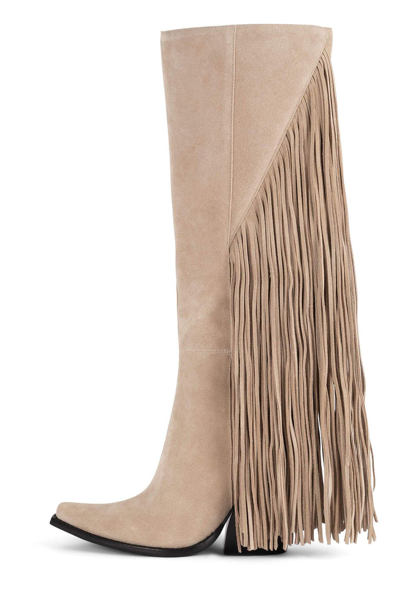 Jeffrey Campbell Cattle Women\'s Knee High Boots Beige | VTNJWAG-59