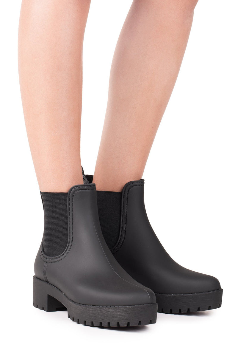 Jeffrey Campbell Cloudy Women's Rain Boots Black | JHRPUAD-18