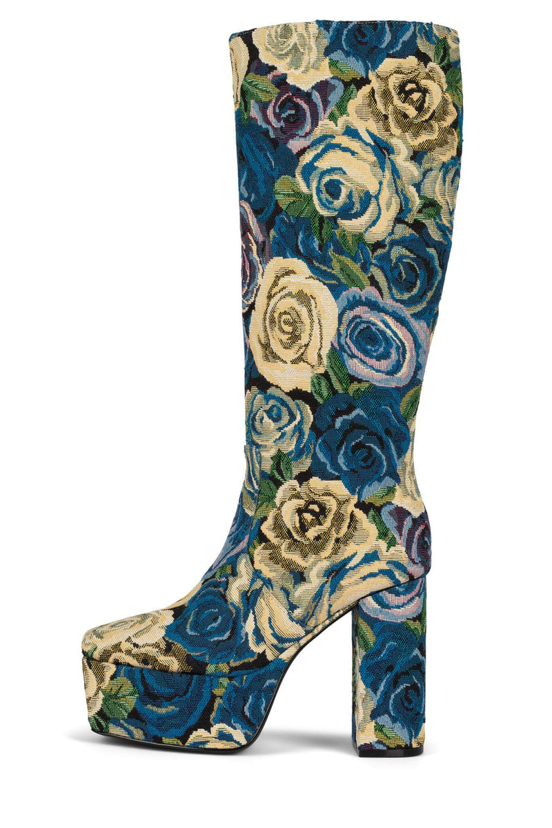 Jeffrey Campbell Cloved Women\'s Knee High Boots Navy | PABVRGK-59