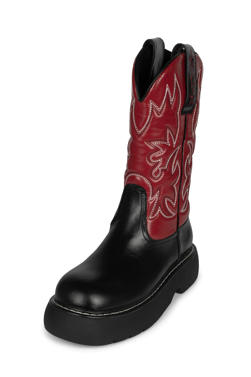 Jeffrey Campbell Cowboy Women's Western Boots Black / Red | HBLJEOX-73