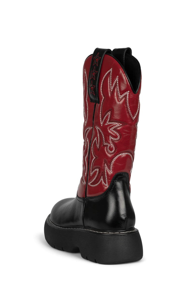 Jeffrey Campbell Cowboy Women's Western Boots Black / Red | HBLJEOX-73