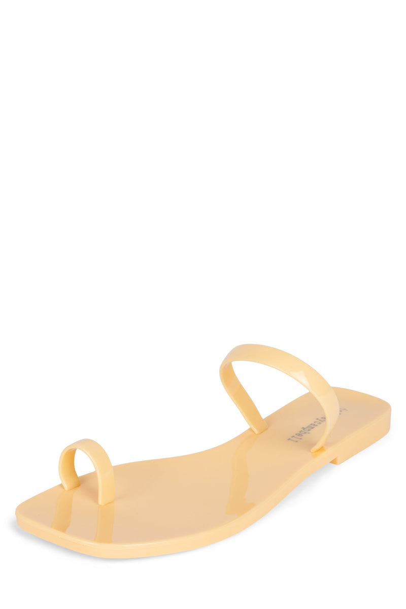 Jeffrey Campbell Darbey-Jll Women's Flat Sandals Cream | WTQNXRV-07