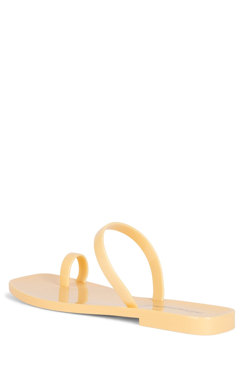 Jeffrey Campbell Darbey-Jll Women's Flat Sandals Cream | WTQNXRV-07