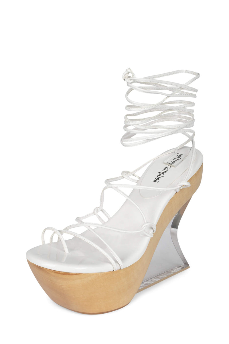 Jeffrey Campbell Droid Women's Platform Sandals White | OKALVUM-38