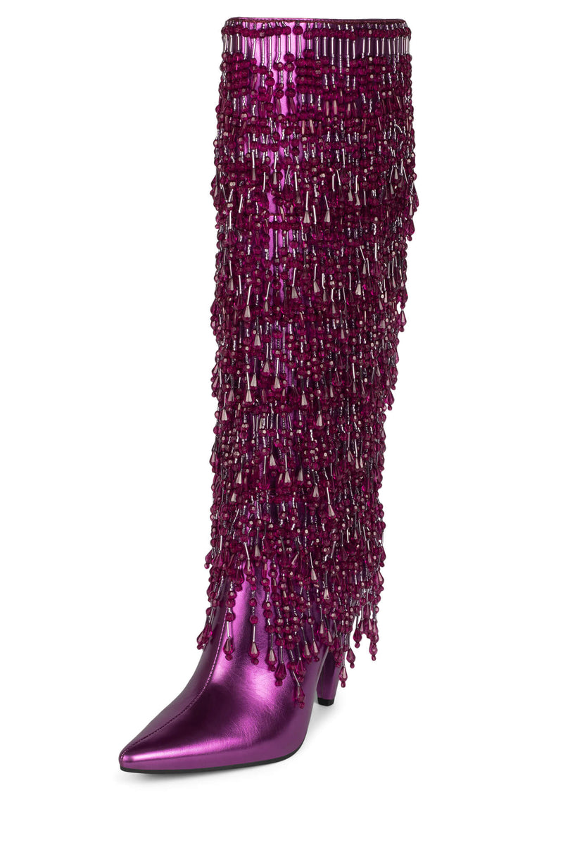 Jeffrey Campbell Fallin4u Women's Knee High Boots Fuchsia | OQVTGYS-69