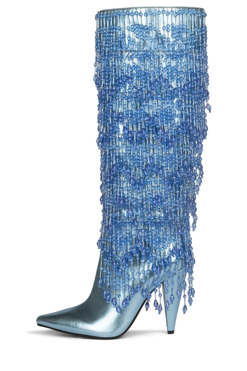 Jeffrey Campbell Fallin4u Women\'s Knee High Boots Blue | YHMOSAC-59