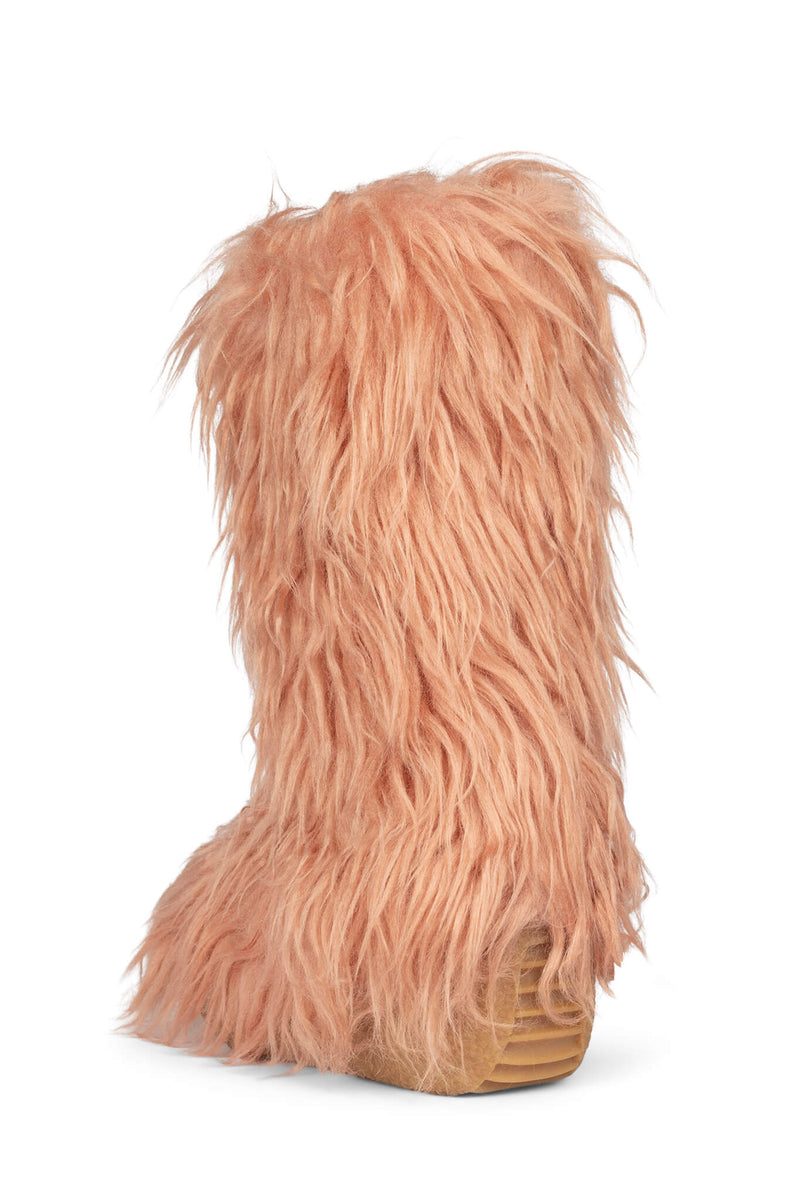 Jeffrey Campbell Fluffy Women's Knee High Boots Pink | NIUPAMO-59