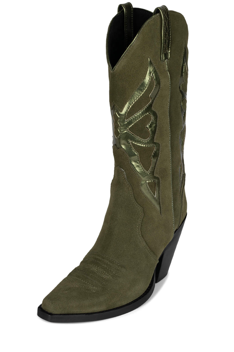 Jeffrey Campbell Fluttering Women's Knee High Boots Olive | SMNEGYW-45