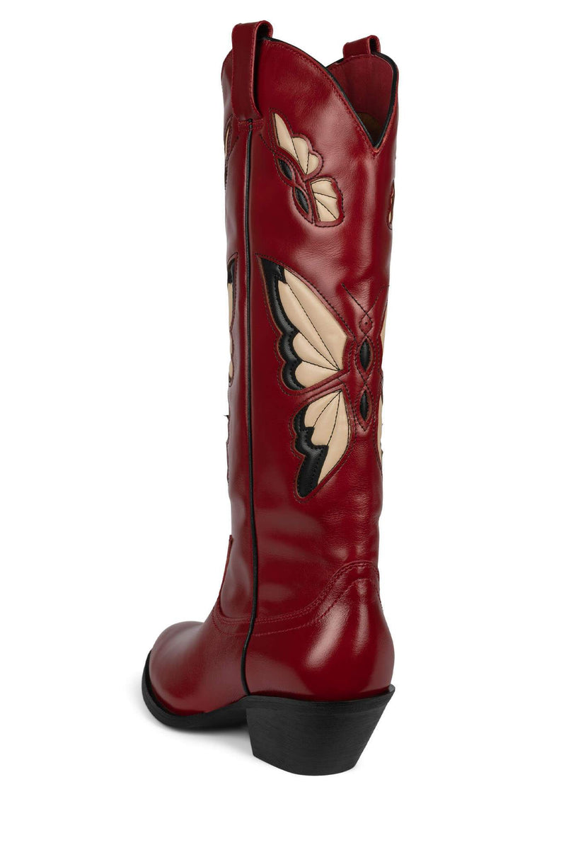 Jeffrey Campbell Fly-Away Women's Knee High Boots Red | WPHDYRZ-10