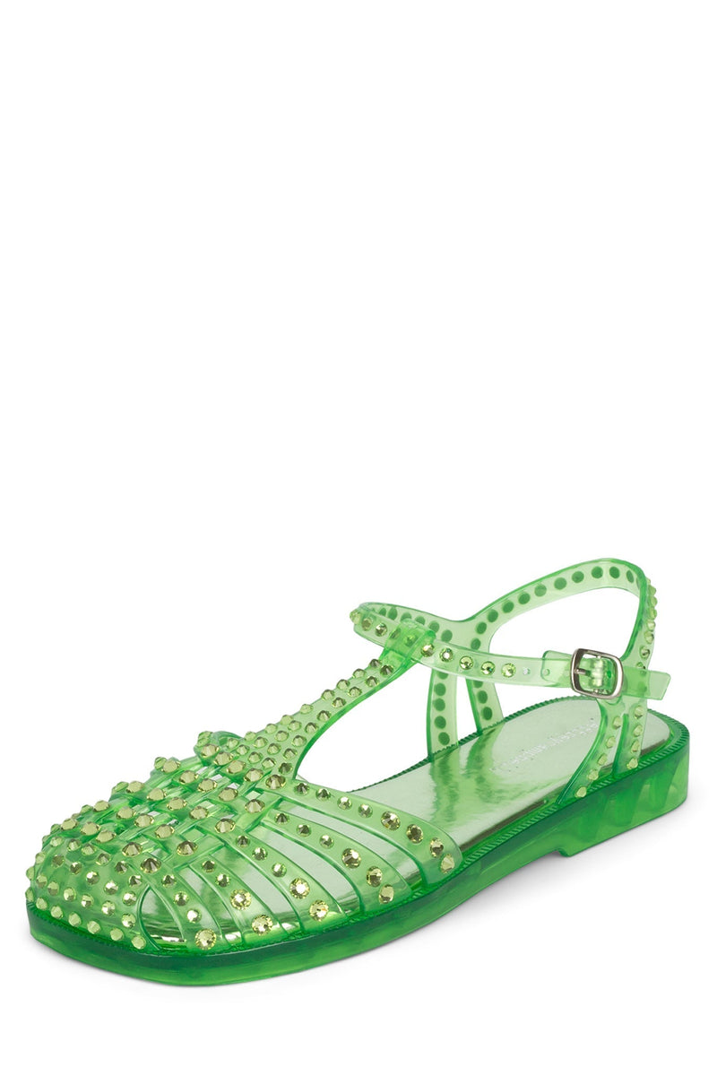 Jeffrey Campbell Gelly-J2 Women's Flat Sandals Green | XKFOSPZ-36