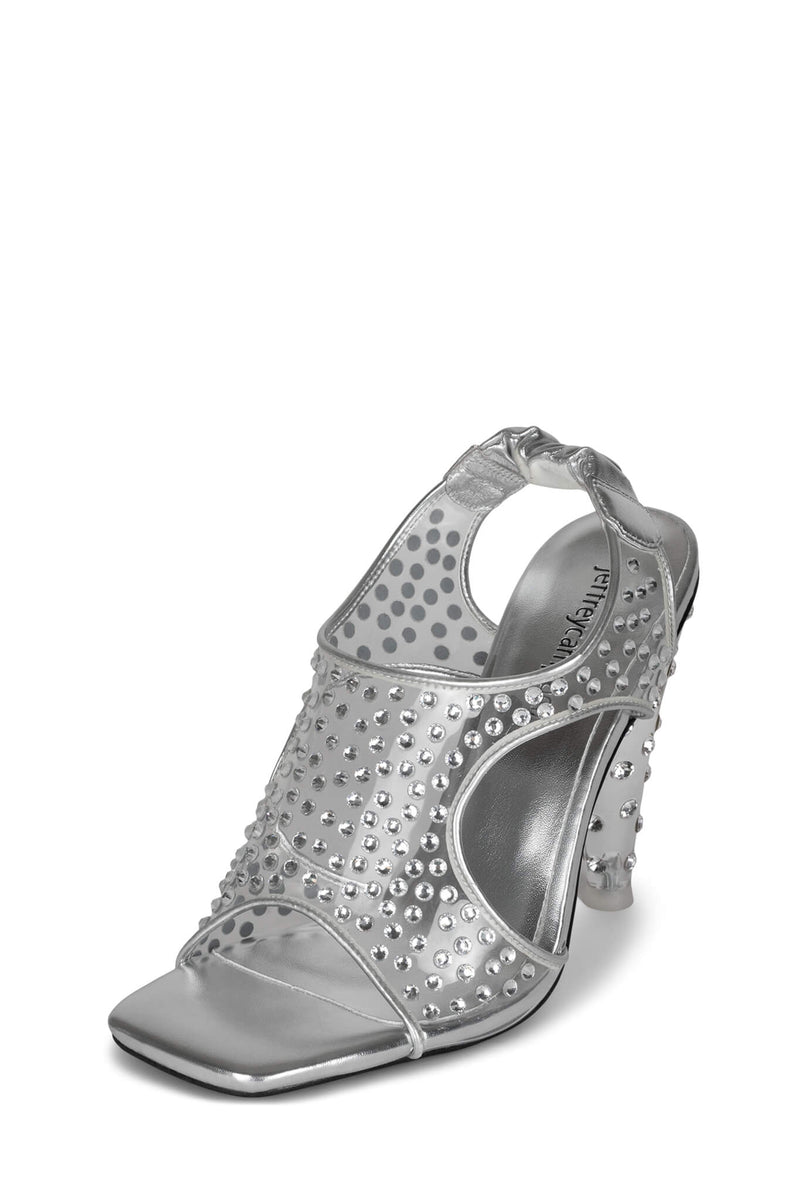 Jeffrey Campbell Genevieve Women's Heels Silver | RLNICST-85