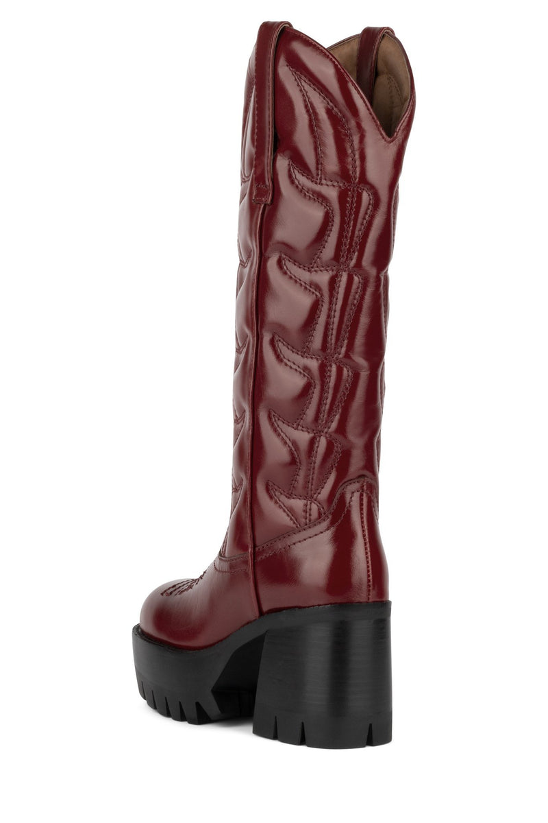 Jeffrey Campbell Honky-Tonk Women's Knee High Boots Red | PZYFVGE-89