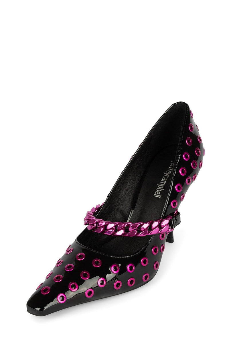 Jeffrey Campbell Hot-Stuff Women's Heels Shoes Black / Fuchsia | CPORQKJ-51