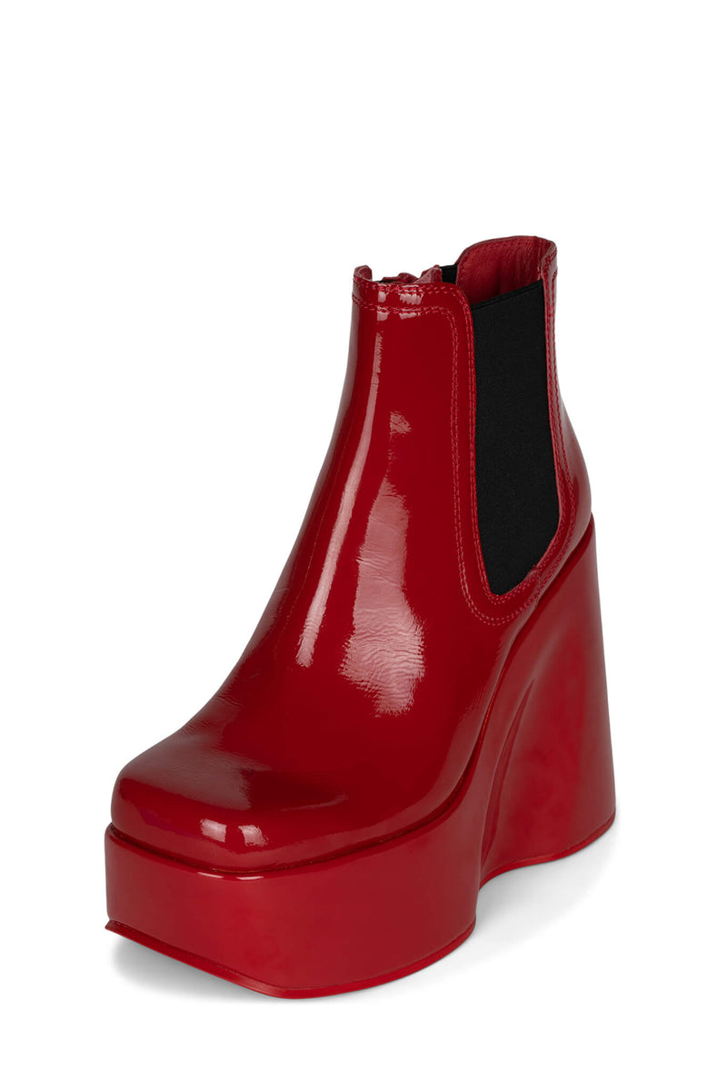 Jeffrey Campbell Hyped Women's Platform Boots Red | NGQAHFC-67