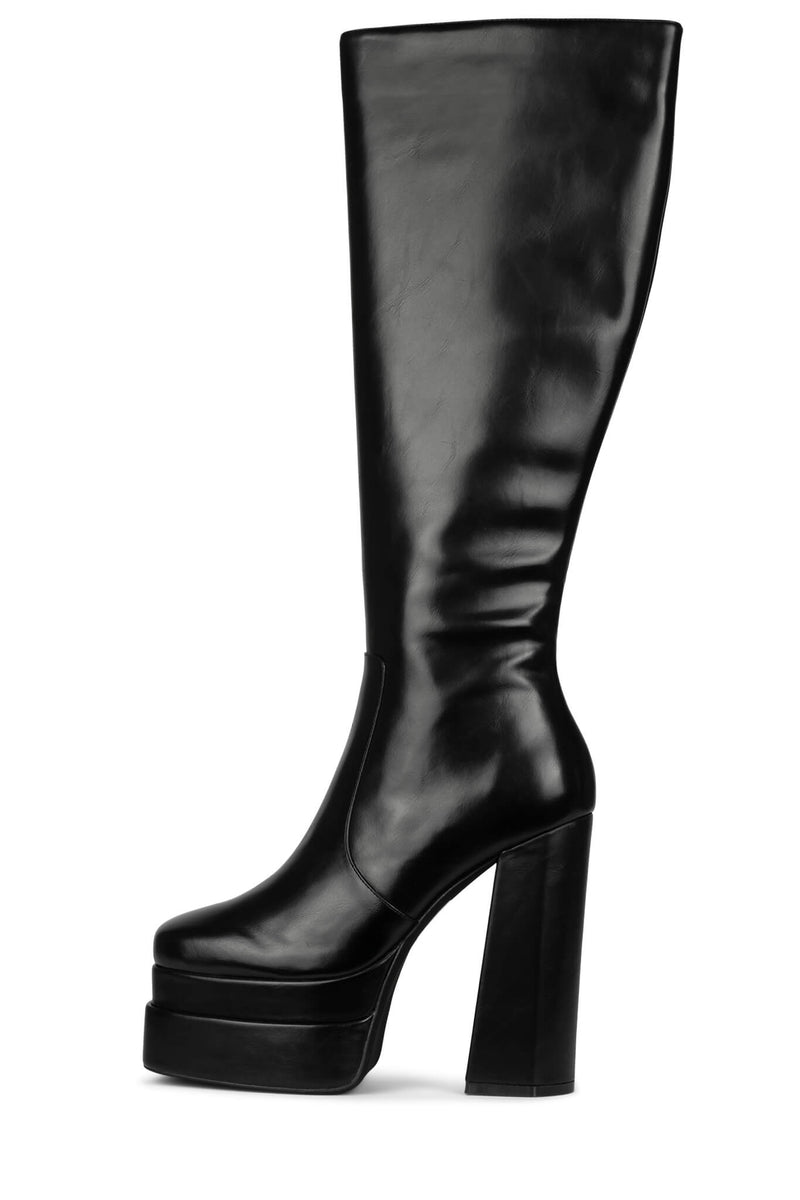 Jeffrey Campbell Kickin-It Women\'s Knee High Boots Black | LQKUGMP-59