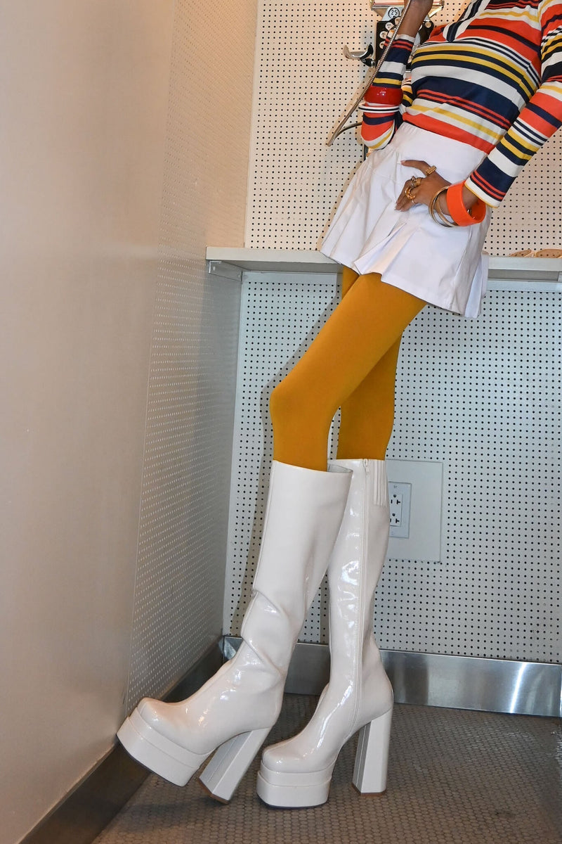 Jeffrey Campbell Kickin-It Women's Platform Boots White | QZLWIVM-87