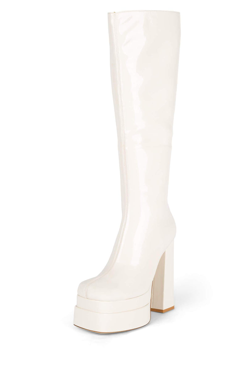 Jeffrey Campbell Kickin-It Women's Platform Boots White | QZLWIVM-87