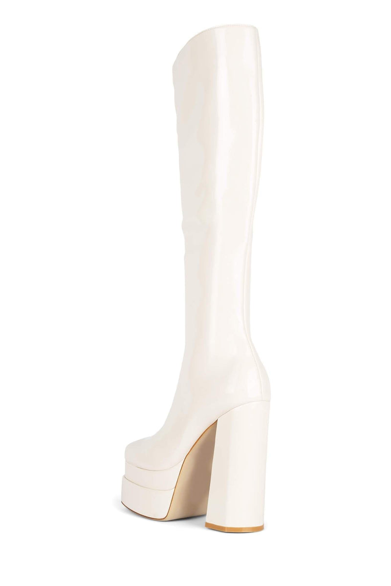 Jeffrey Campbell Kickin-It Women's Platform Boots White | QZLWIVM-87