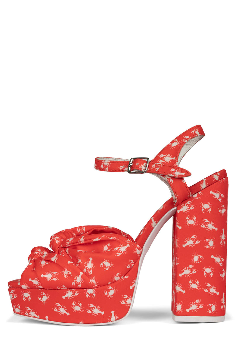 Jeffrey Campbell Knot-2day Women\'s Platform Sandals Red | TNUDPAF-13