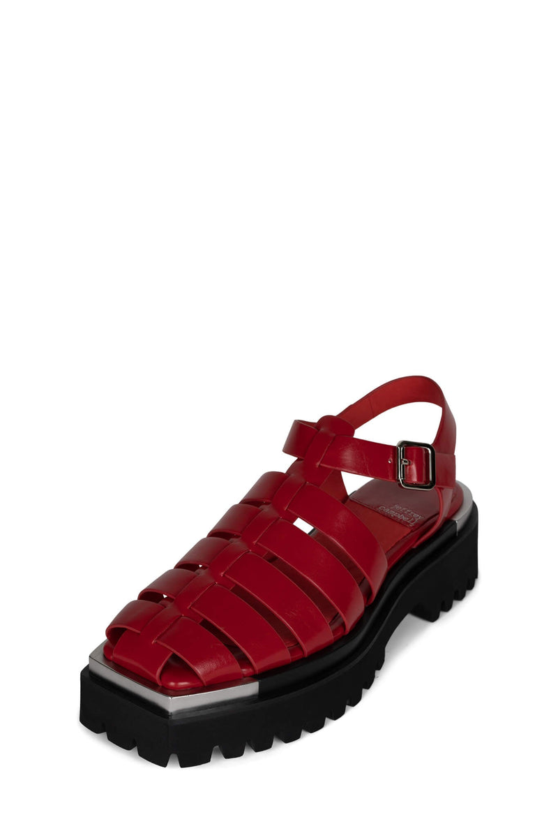 Jeffrey Campbell Lafayette Women's Platform Sandals Red | KIADJTL-46