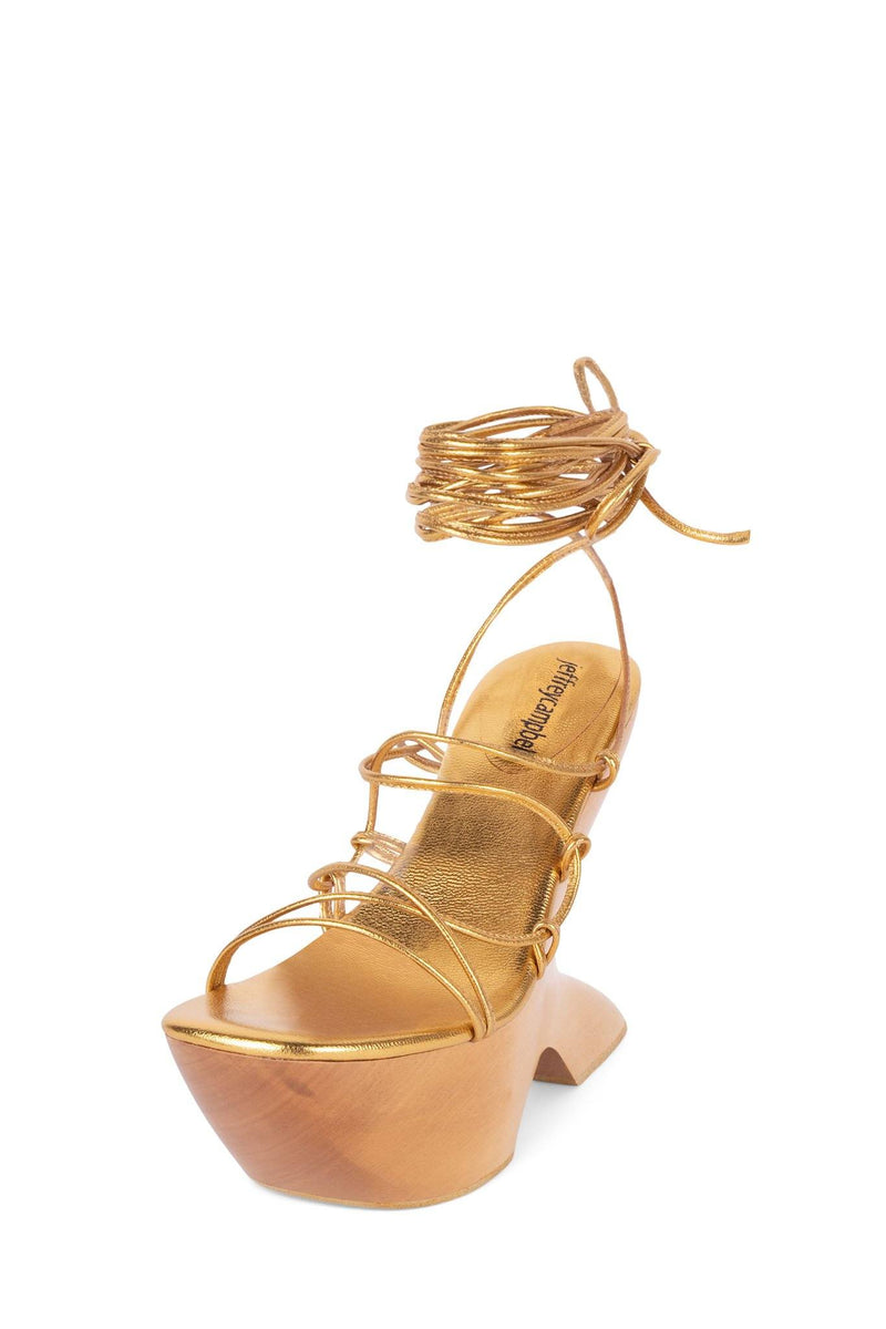 Jeffrey Campbell Liah-2 Women's Platform Sandals Gold | YEZAQLF-12