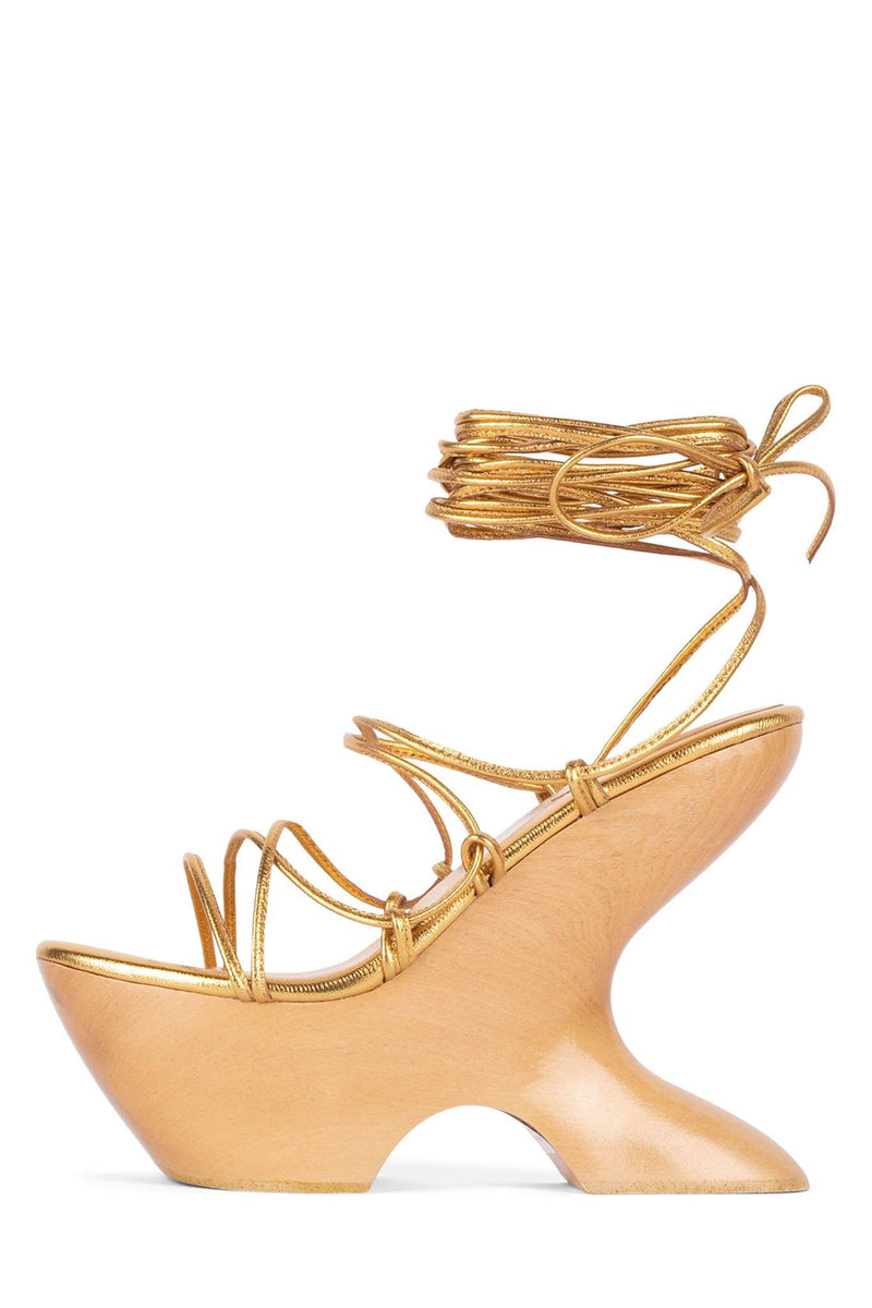 Jeffrey Campbell Liah-2 Women\'s Platform Sandals Gold | YEZAQLF-12