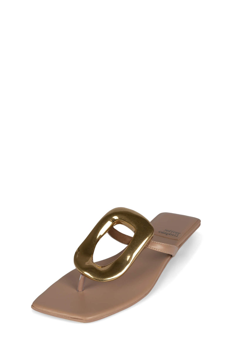 Jeffrey Campbell Linques-2 Women's Flat Sandals Beige | NCVDWAR-39