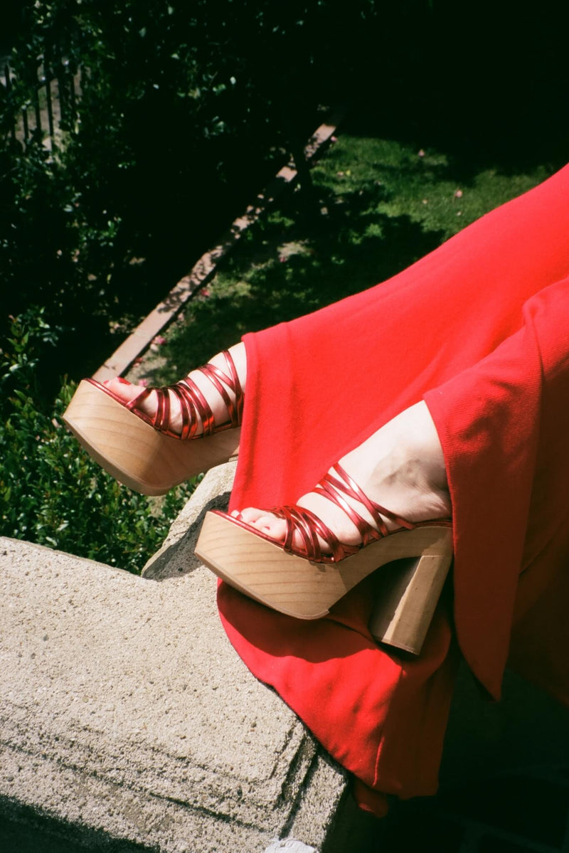 Jeffrey Campbell Mibella Women's Platform Sandals Red | VBNDXLP-64