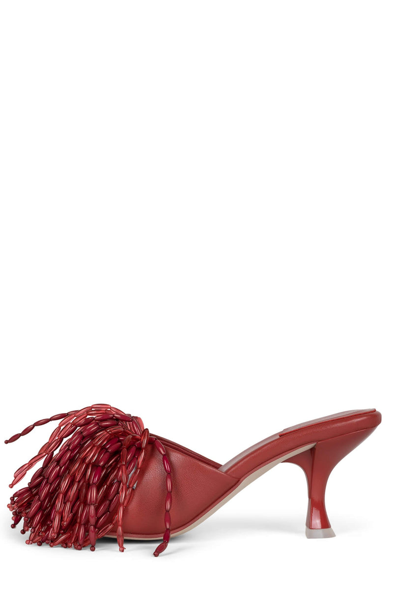 Jeffrey Campbell Mr-Big-Pom Women\'s Heels Dark Red | MAGKJIT-04