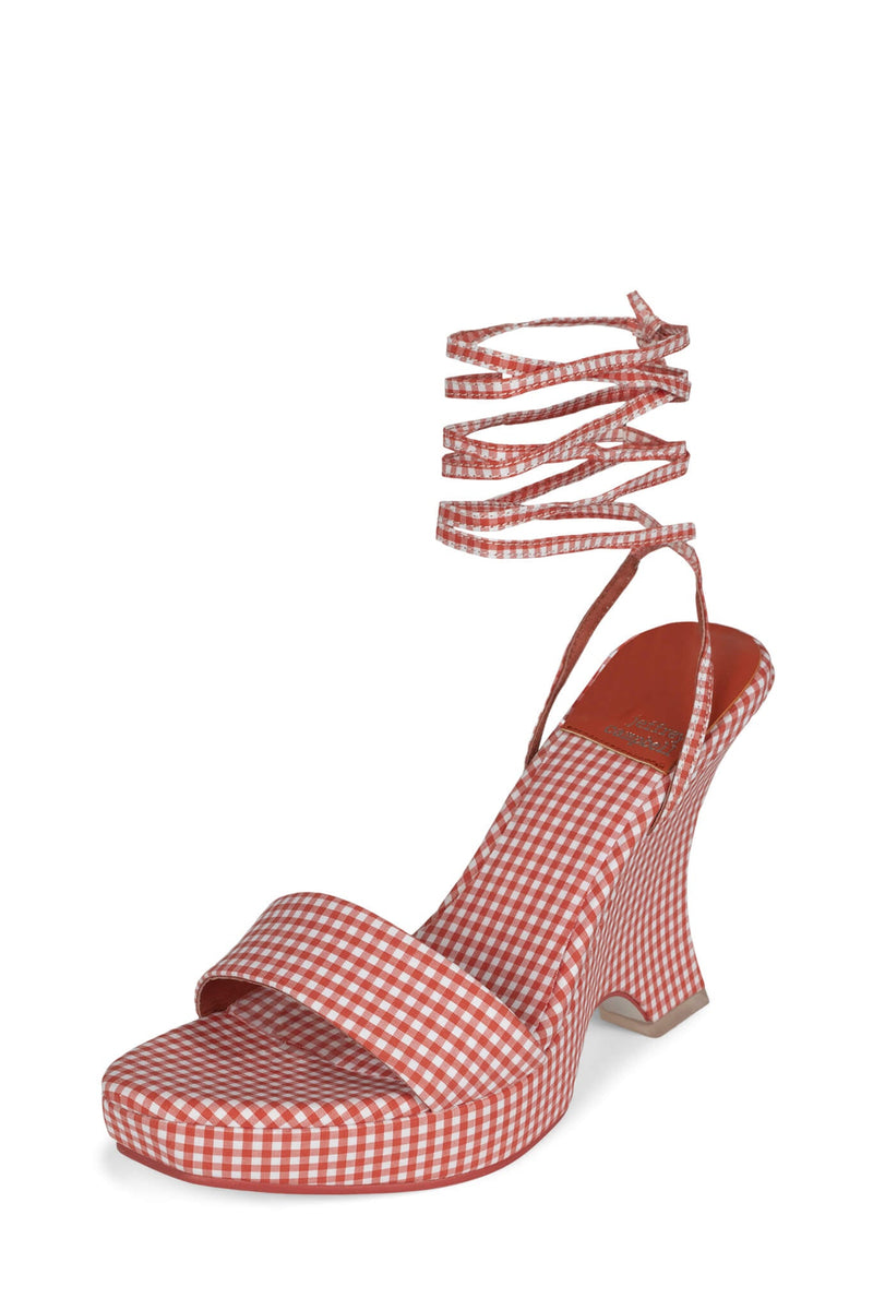 Jeffrey Campbell Oraura Women's Platform Sandals Red | LXUVNPO-82