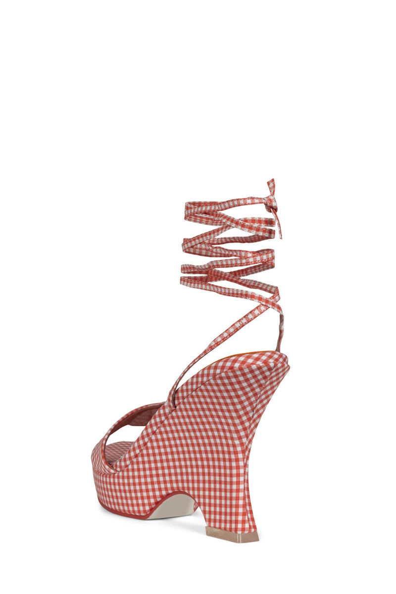 Jeffrey Campbell Oraura Women's Platform Sandals Red | LXUVNPO-82