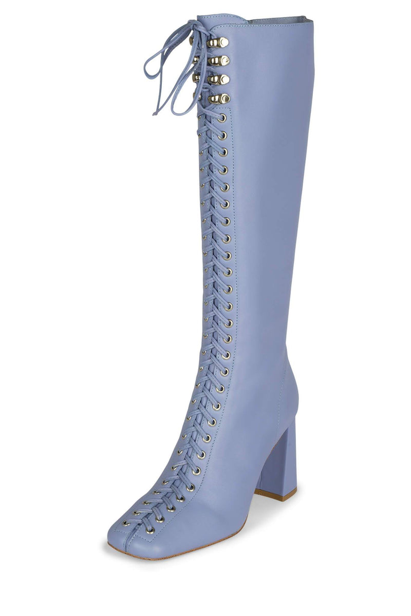 Jeffrey Campbell Patti-Lu Women's Knee High Boots Blue | WDPNOXG-89