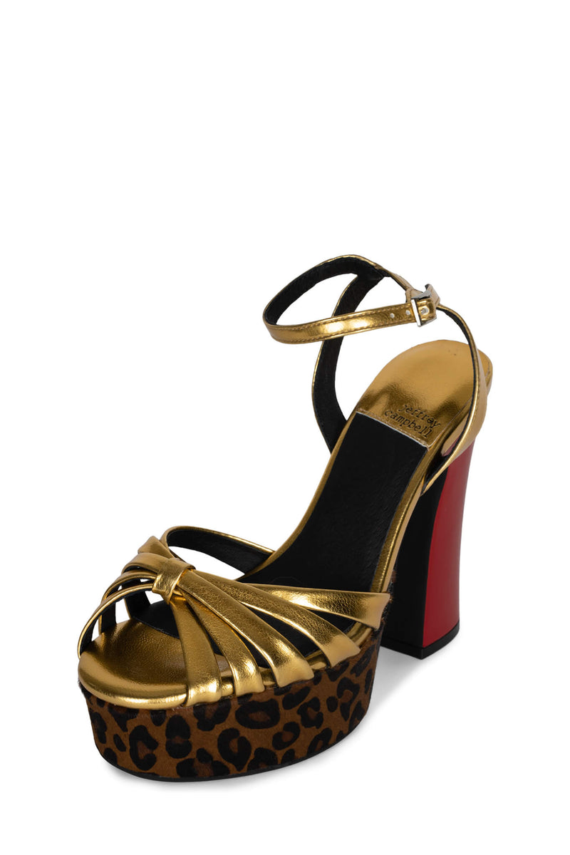 Jeffrey Campbell Rockin-Out Women's Platform Sandals Gold | MIUCLSG-40