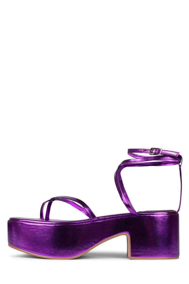 Jeffrey Campbell Striped Women's Platform Sandals Purple | FIULSDQ-63