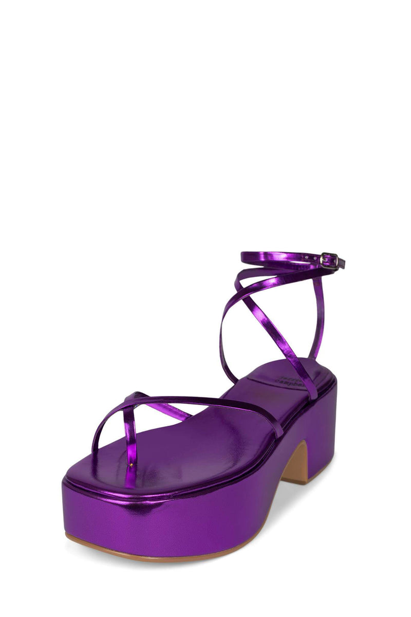 Jeffrey Campbell Striped Women's Platform Sandals Purple | FIULSDQ-63