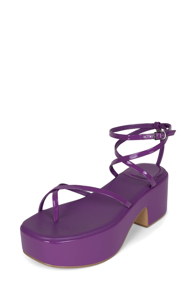 Jeffrey Campbell Striped Women's Platform Sandals Purple | FIULSDQ-63