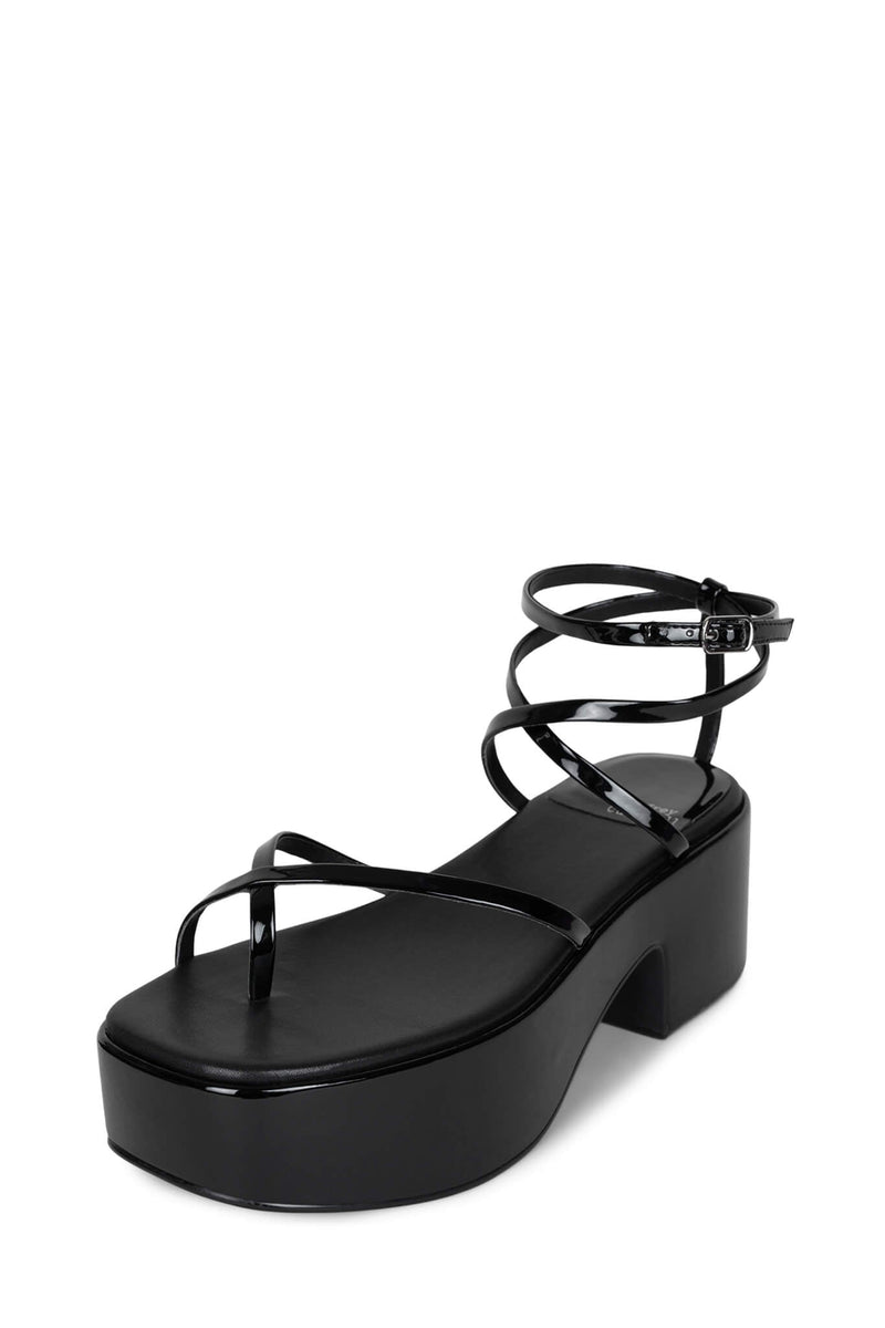 Jeffrey Campbell Striped Women's Platform Sandals Black | WBKMAXL-98