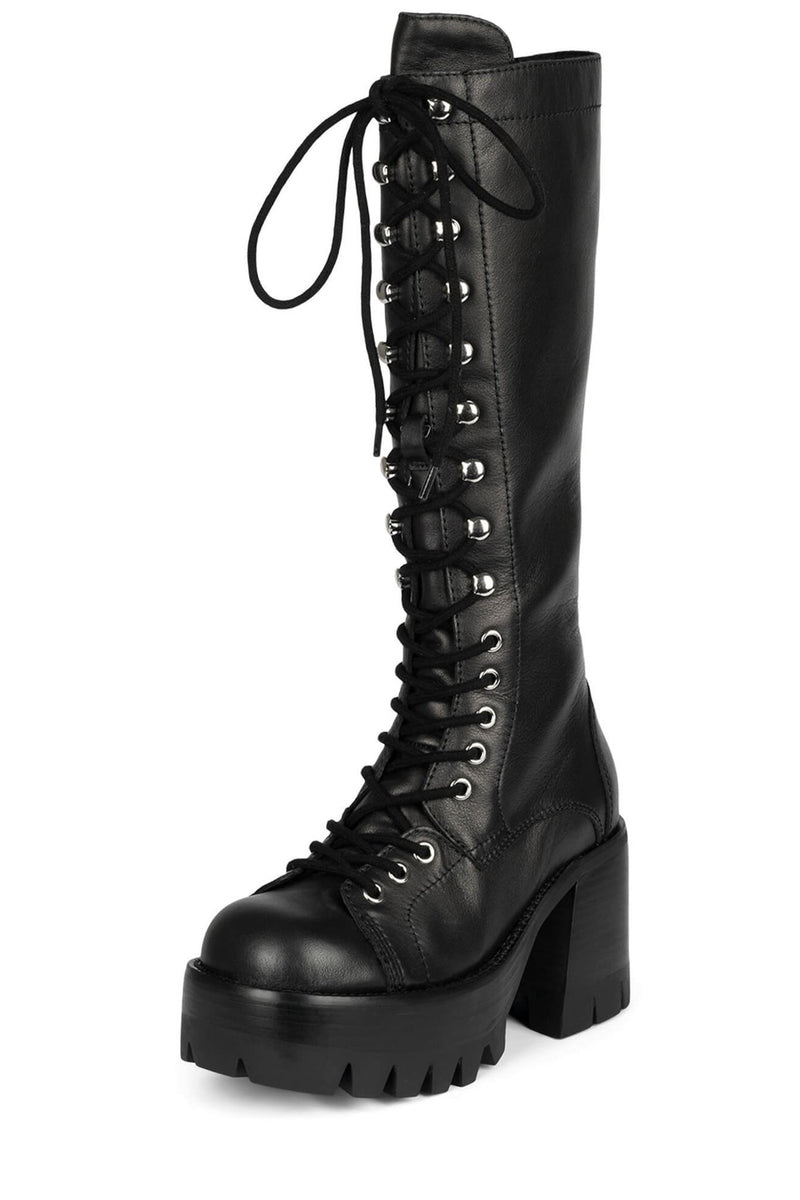 Jeffrey Campbell Tank-Girl Women's Knee High Boots Black | DJZURVH-16