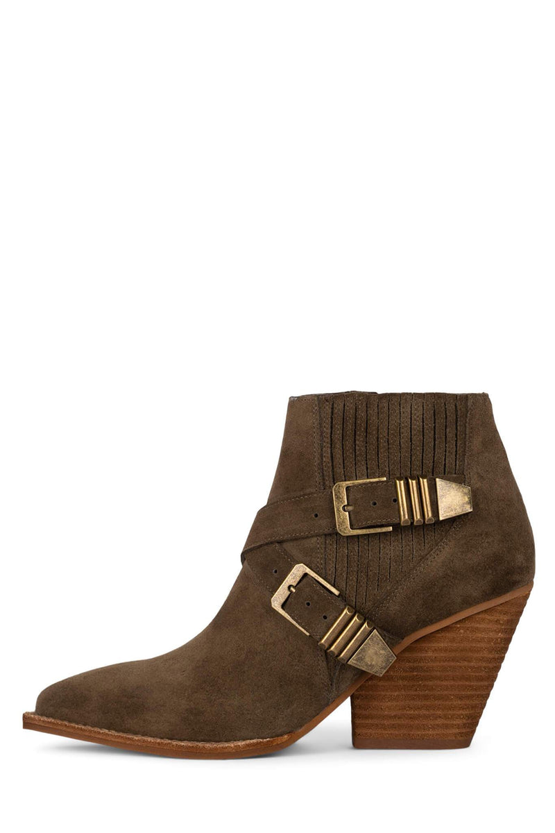 Jeffrey Campbell Texan Women\'s Ankle Boots Khaki | TDHBRVC-89