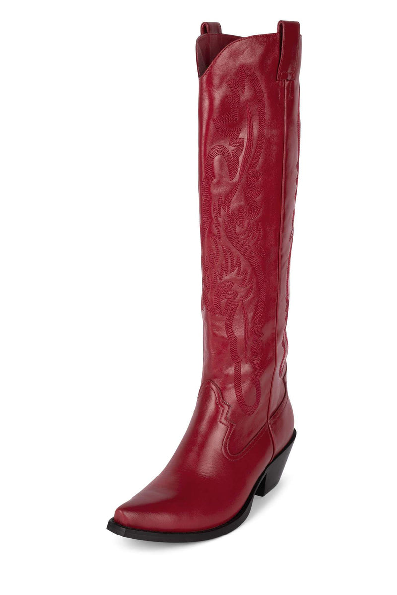 Jeffrey Campbell The-Kid-Kh Women's Knee High Boots Red | IXVNGBO-09