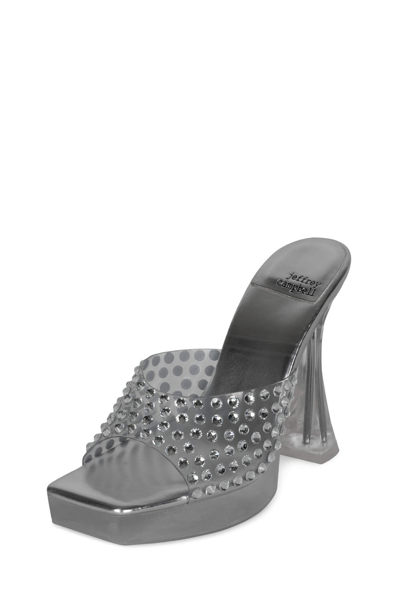 Jeffrey Campbell Tianna-Jwl Women's Platform Sandals Silver | BQHEKMO-02