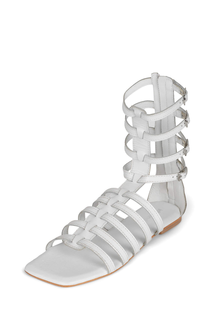 Jeffrey Campbell Top-2 Women's Flat Sandals White | GEWJHDO-20