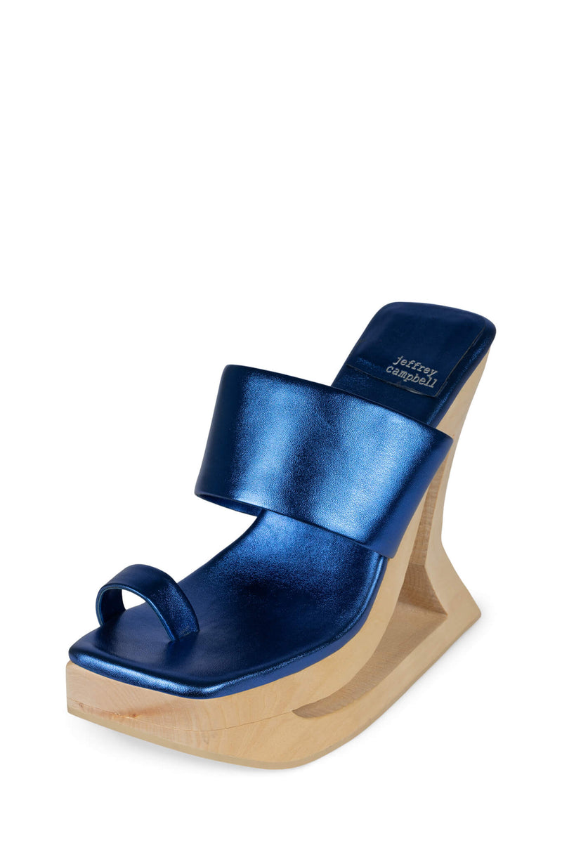 Jeffrey Campbell Trapeze Women's Platform Sandals Blue | GLASXKH-18