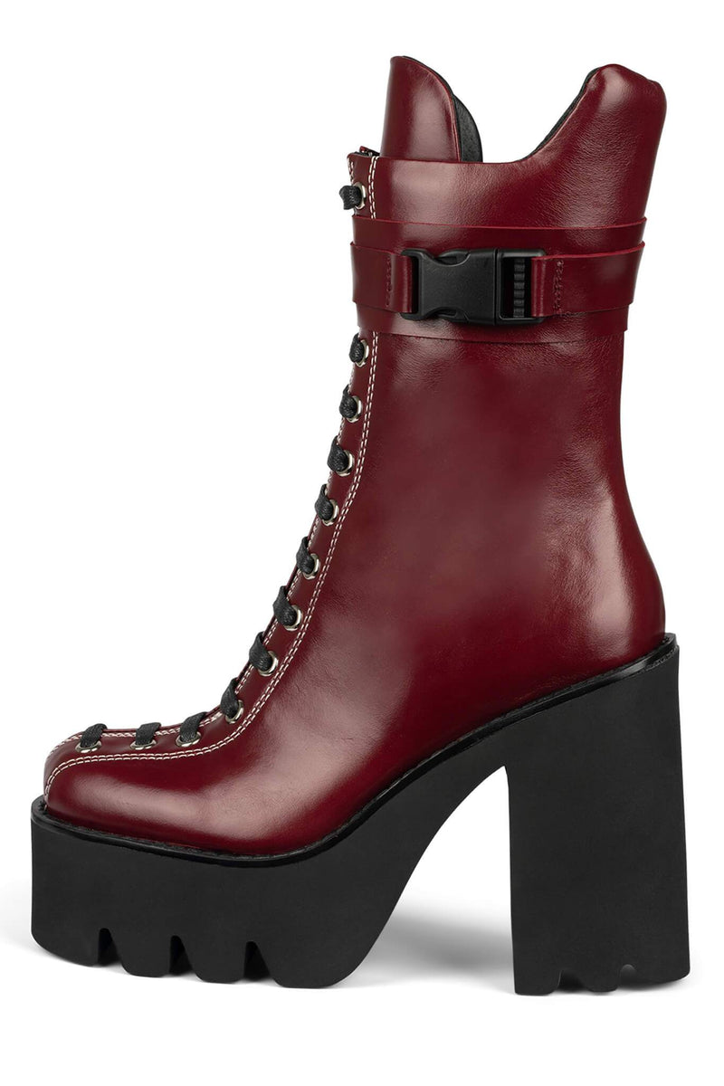 Jeffrey Campbell Viking Women\'s Platform Boots Red | IWBTEKV-72