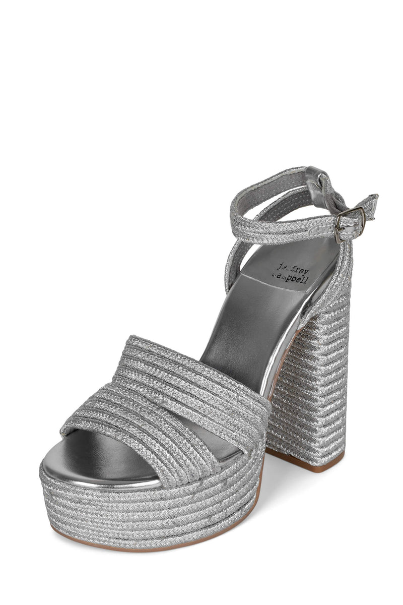 Jeffrey Campbell Yawl Women's Platform Sandals Silver | DSMWBTP-13