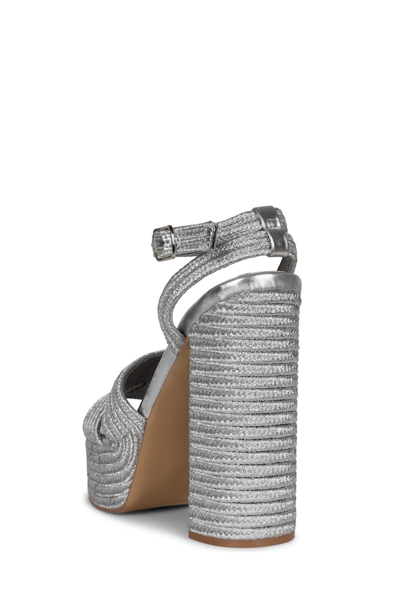 Jeffrey Campbell Yawl Women's Platform Sandals Silver | DSMWBTP-13