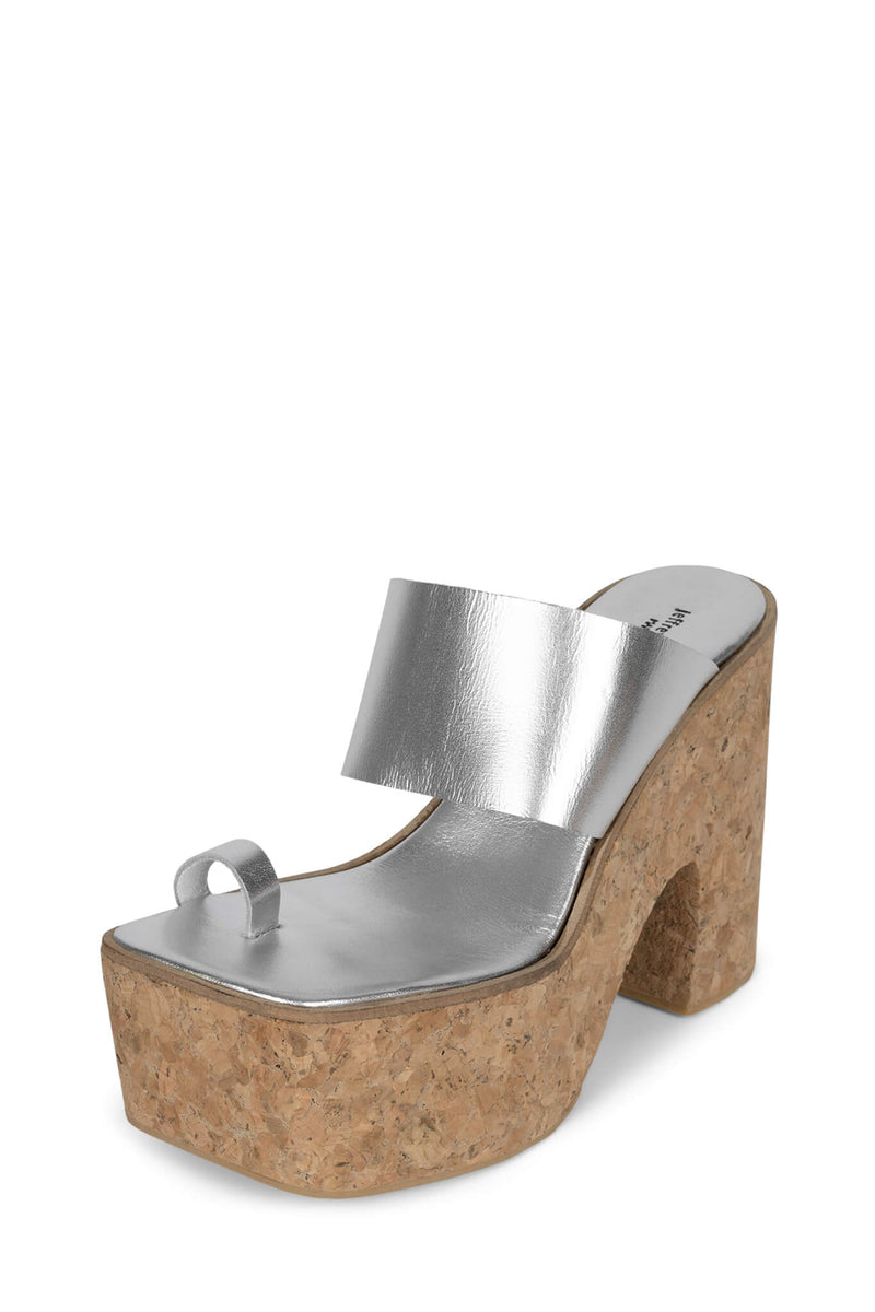 Jeffrey Campbell Yesmina-St Women's Platform Sandals Silver | MHXPUWT-49